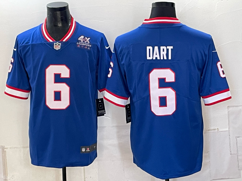 Men New York Giants #6 Dart blue Nike 2026 NFL Game Jersey 100405